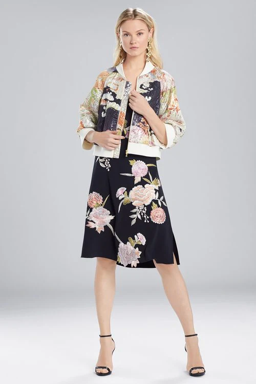 Scenery Metallic Jacquard Bomber Jacket - Image 9