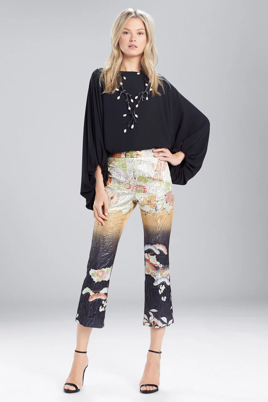 Scenery Metallic Jacquard Culotte Pants - Image 2