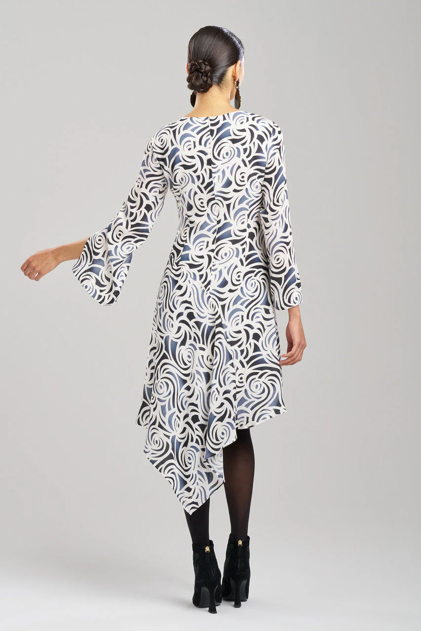 Scroll Asymmetrical Drape Dress - Image 2