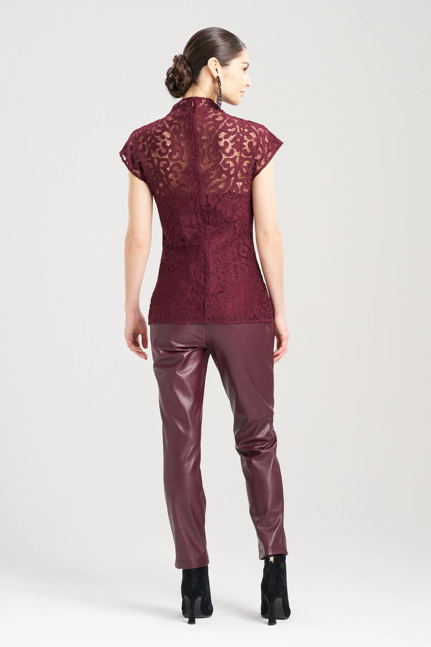 Scroll Lace Funnel Neck Top - Image 2