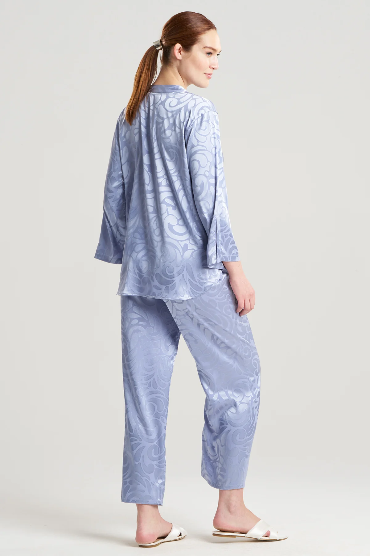 Scroll Satin Jacquard Long Sleeve PJ - Image 2