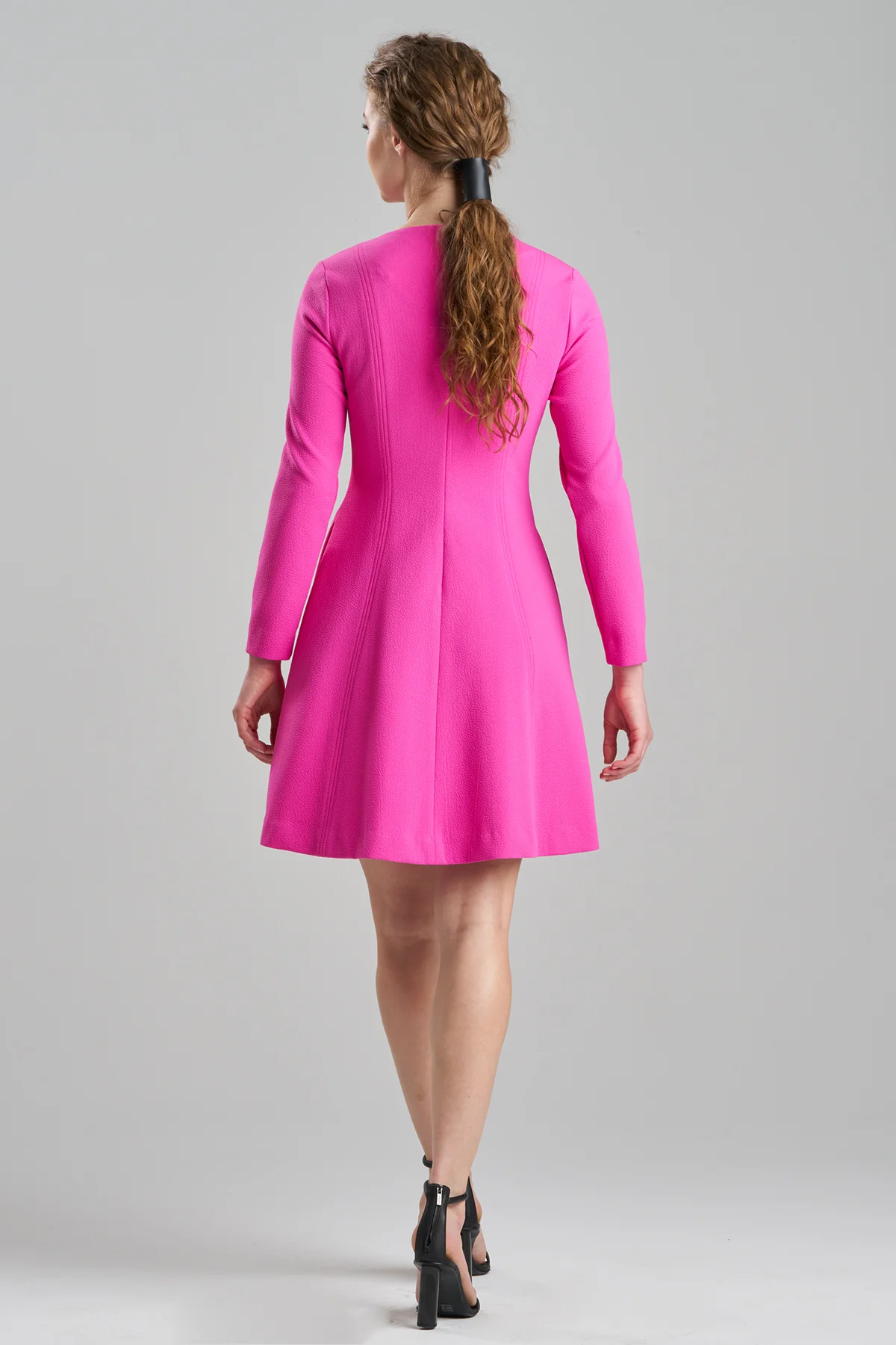 Scuba Crepe Pleated Dress - Image 3