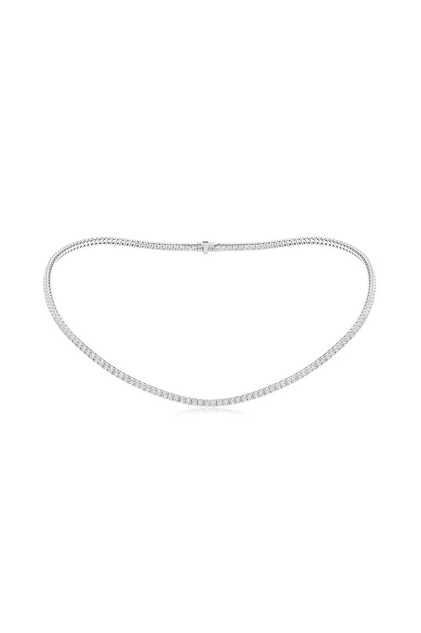 Shangri-La 14K Gold and Diamond Prong Set Tennis Necklace - Image 2