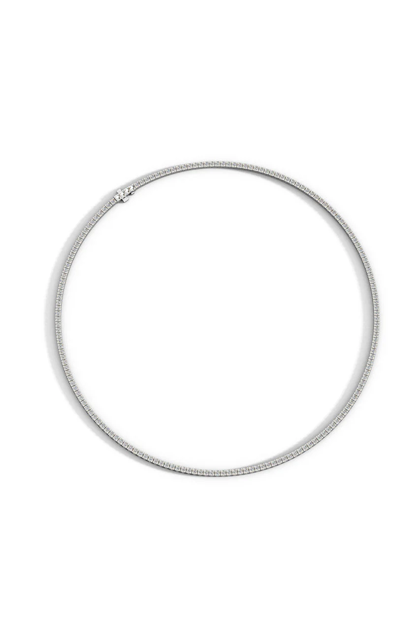 Shangri-La 14K Gold and Diamond Prong Set Tennis Necklace - Image 3