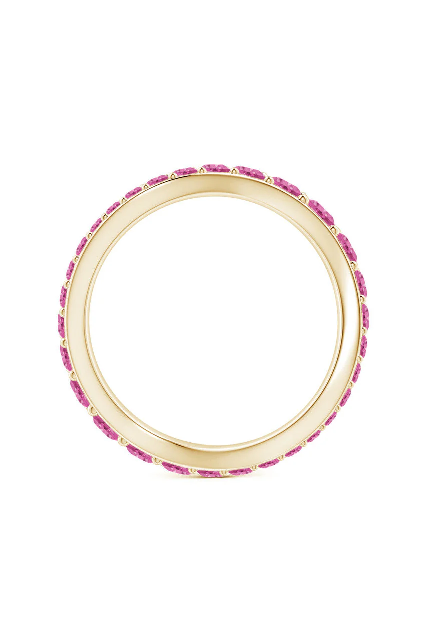 Shangri-La-14K-Gold-Yin-Yang-Full-Eternity-Pink Sapphire-Ring - Image 4
