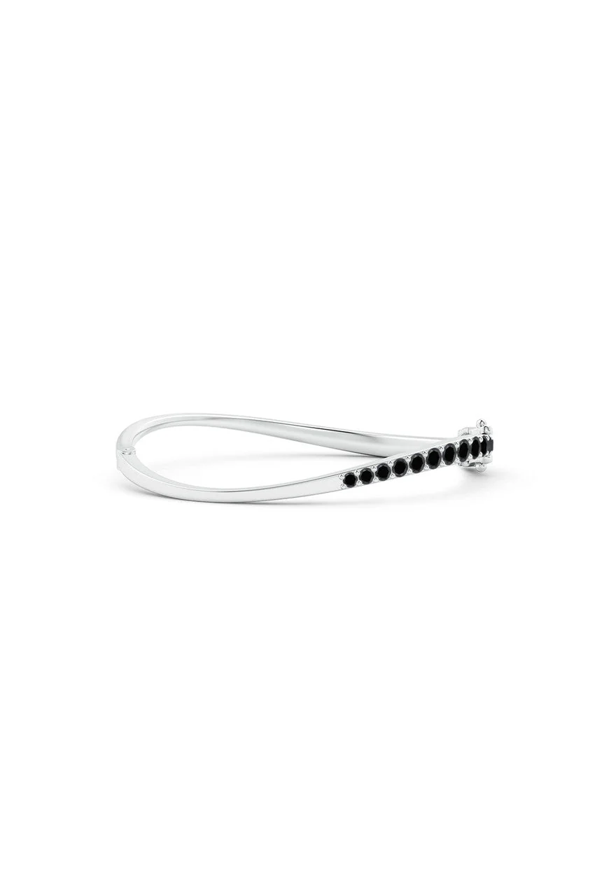 Shangri-La Brushstroke 14K Gold and Black Diamond Half Bracelet - Image 3