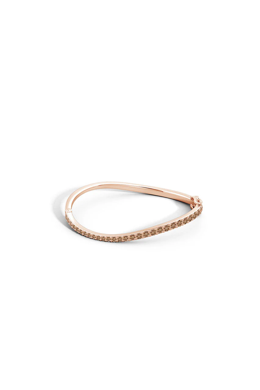 Shangri-La Brushstroke 14K Gold and Coffee Diamond Full Bracelet - Image 2