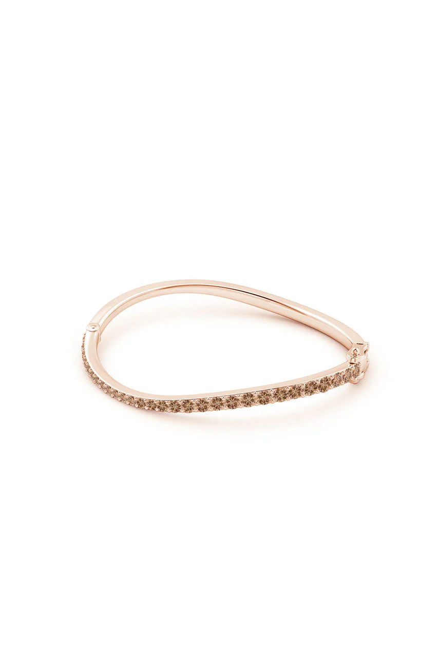 Shangri-La Brushstroke 14K Gold and Coffee Diamond Full Bracelet - Image 3