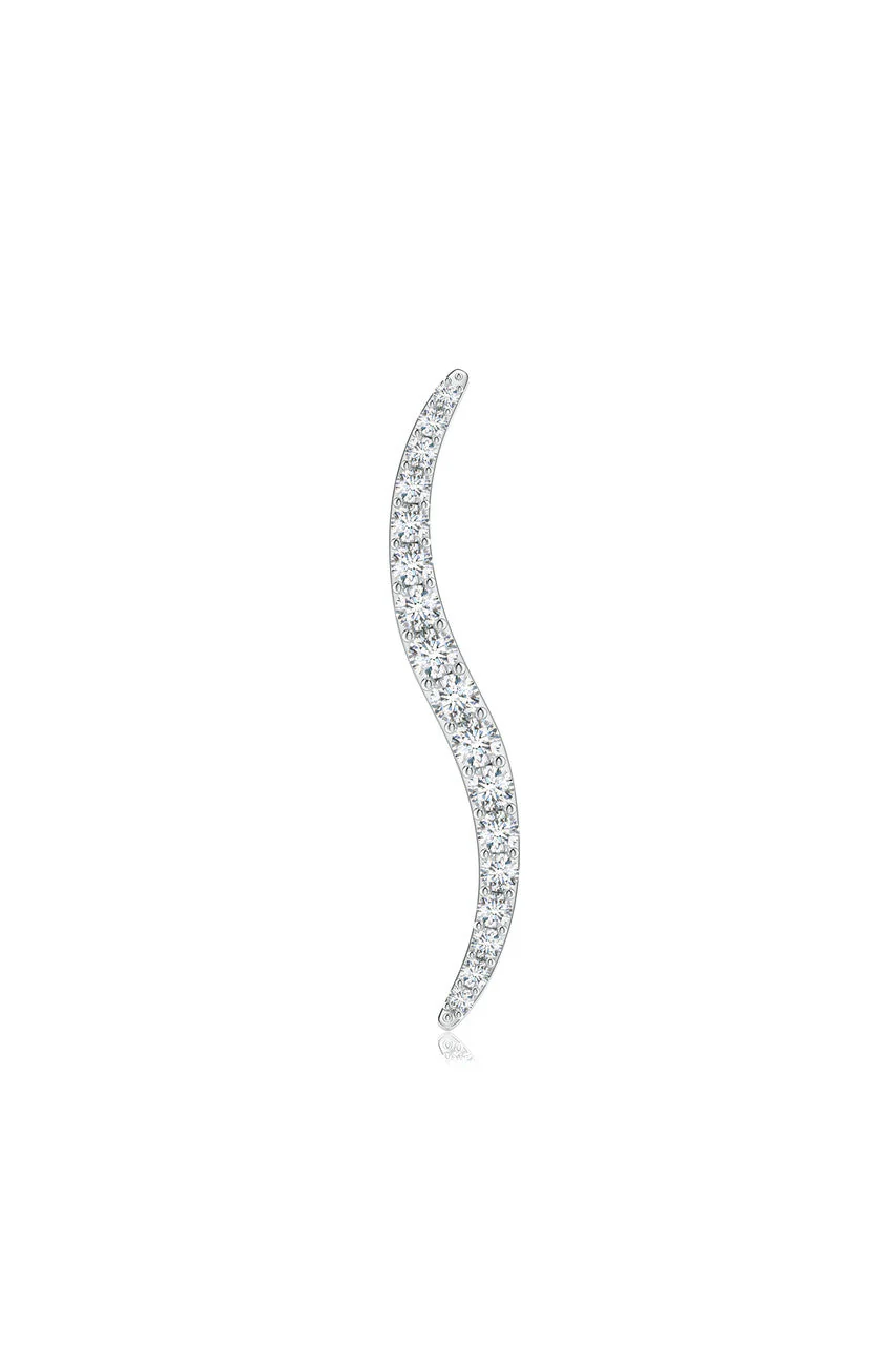 Shangri-La Brushstroke 14k Gold and Diamond Brooch - Image 2