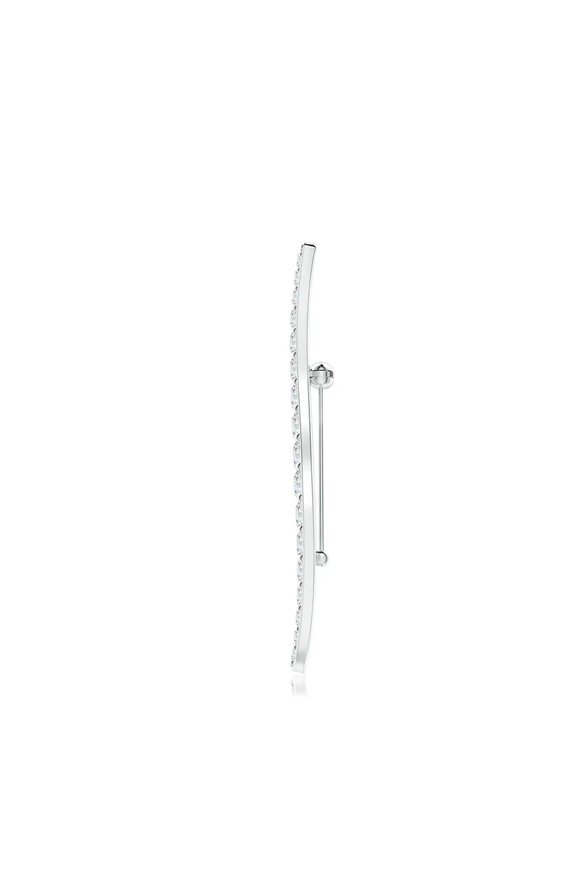 Shangri-La Brushstroke 14k Gold and Diamond Brooch - Image 3