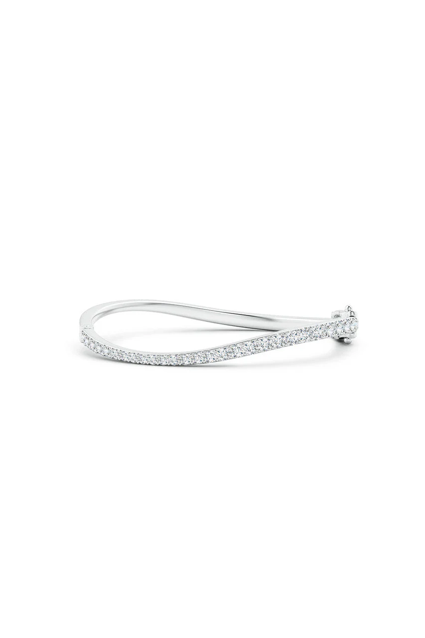 Shangri-La Brushstroke 14K Gold and Diamond Full Bracelet - Image 2