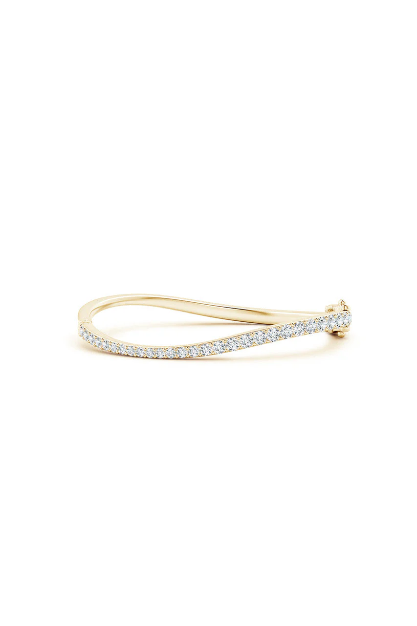 Shangri-La Brushstroke 14K Gold and Diamond Full Bracelet - Image 2