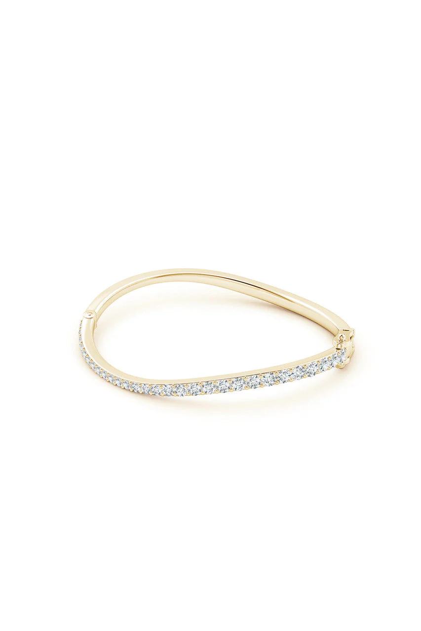 Shangri-La Brushstroke 14K Gold and Diamond Full Bracelet - Image 3