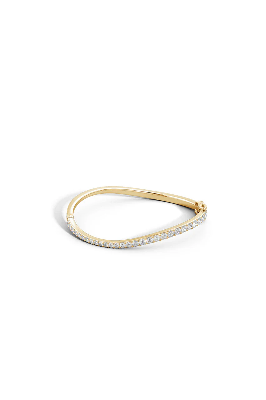 Shangri-La Brushstroke 14K Gold and Diamond Full Bracelet - Image 4