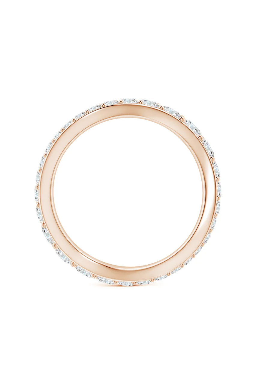 Shangri-La Brushstroke 14K Gold and Diamond Full Eternity Stacking Ring - Image 5