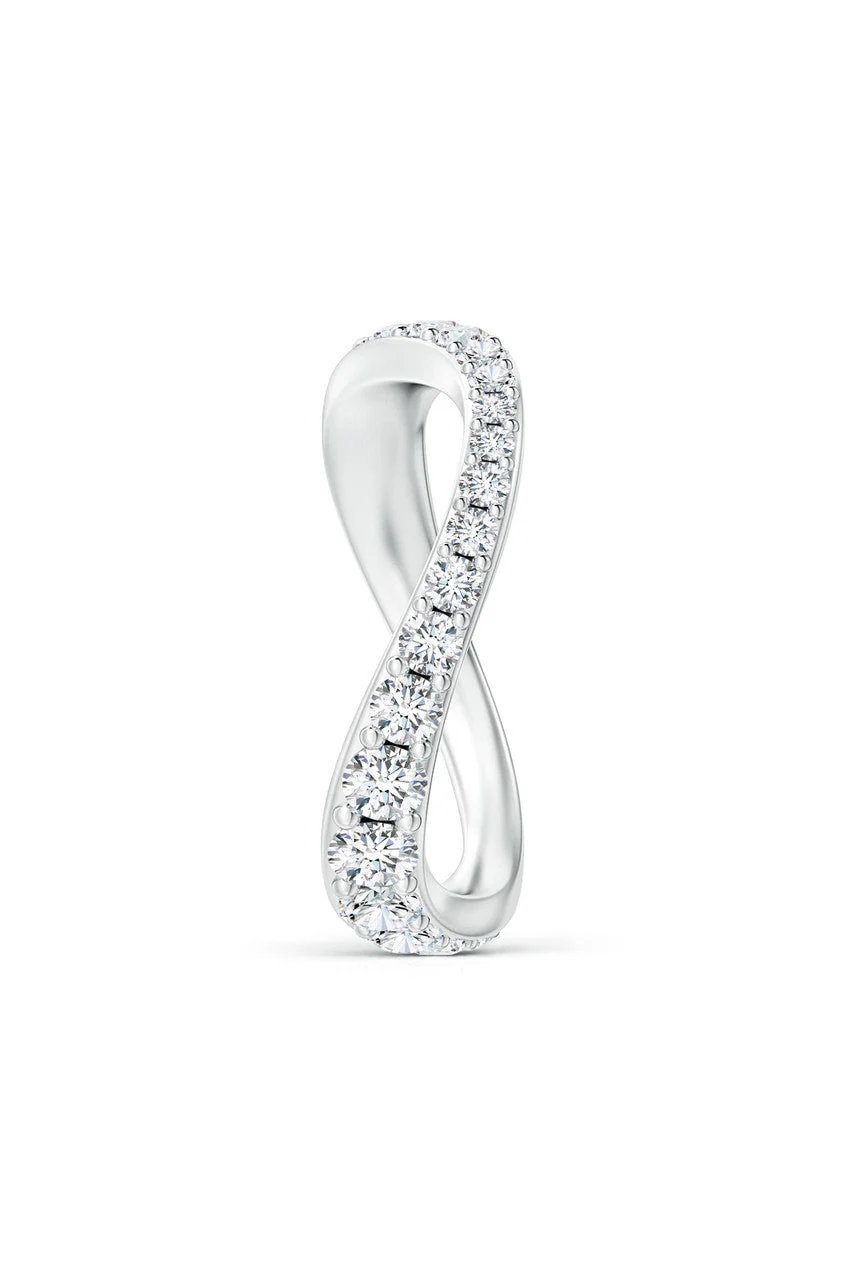 Shangri-La Brushstroke 14K Gold and Diamond Full Eternity Stacking Ring - Image 3