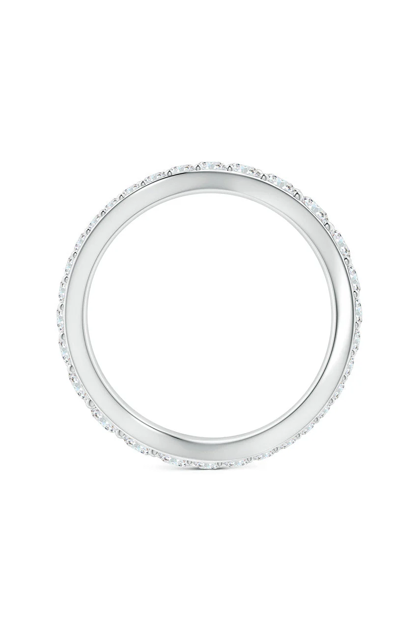 Shangri-La Brushstroke 14K Gold and Diamond Full Eternity Stacking Ring - Image 5