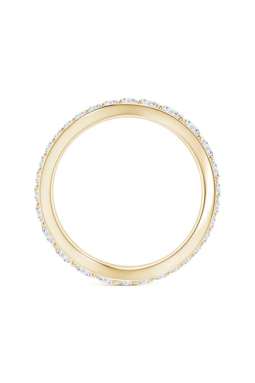 Shangri-La Brushstroke 14K Gold and Diamond Full Eternity Stacking Ring - Image 5