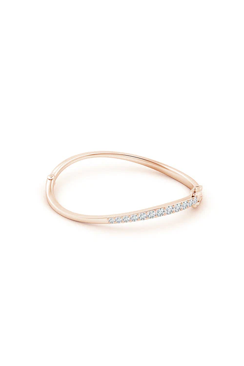 Shangri-La Brushstroke 14K Gold and Diamond Half Bracelet - Image 2