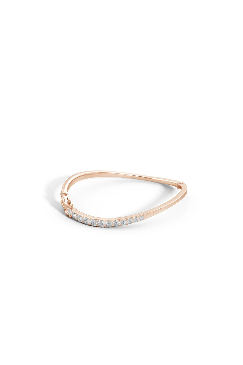 Shangri-La Brushstroke 14K Gold and Diamond Half Bracelet - Image 3
