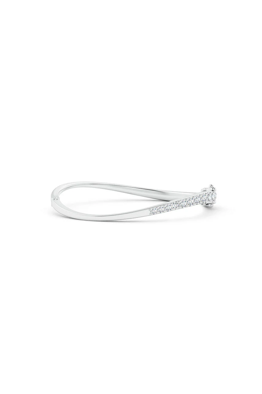 Shangri-La Brushstroke 14K Gold and Diamond Half Bracelet