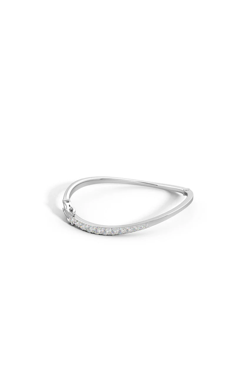 Shangri-La Brushstroke 14K Gold and Diamond Half Bracelet - Image 4