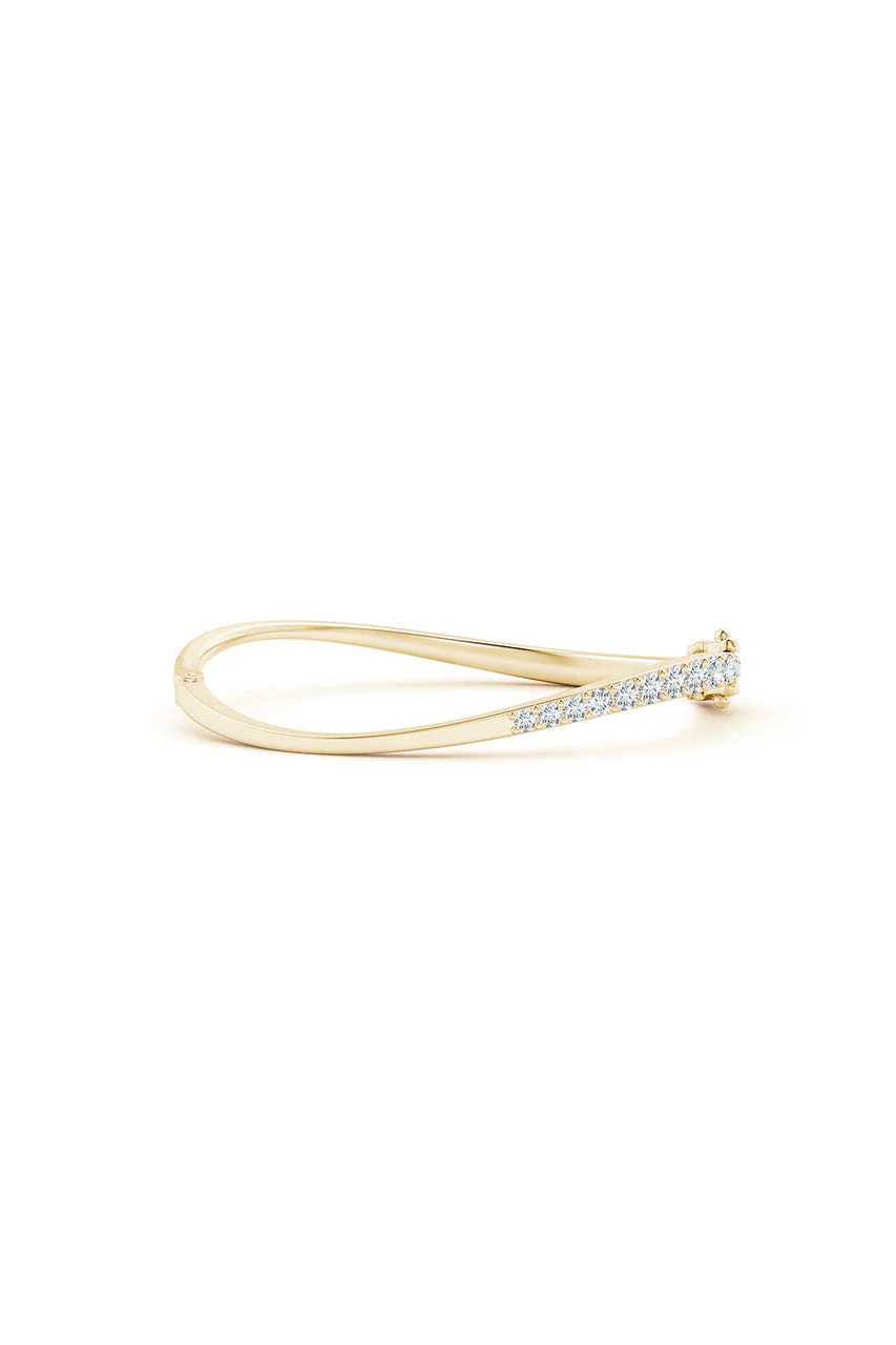 Shangri-La Brushstroke 14K Gold and Diamond Half Bracelet