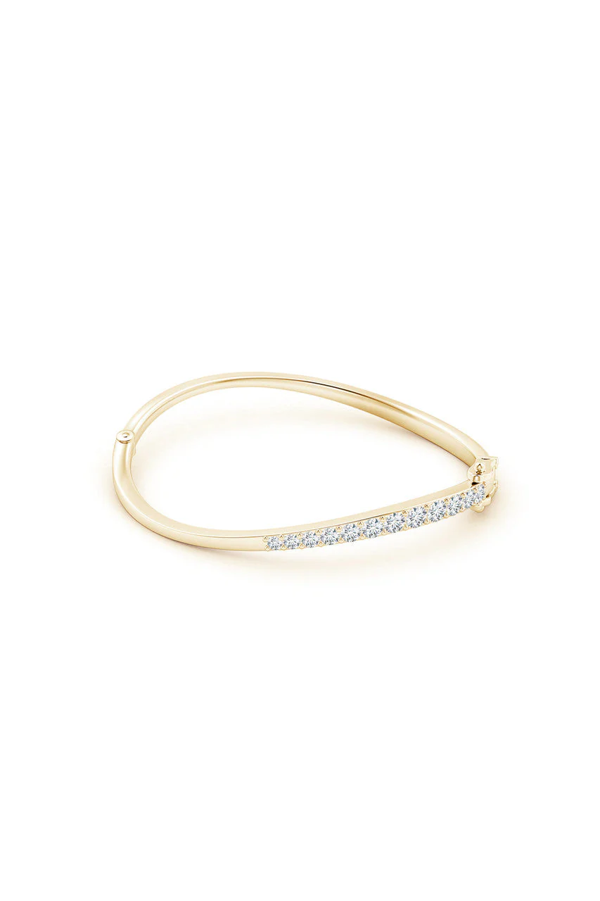 Shangri-La Brushstroke 14K Gold and Diamond Half Bracelet - Image 2