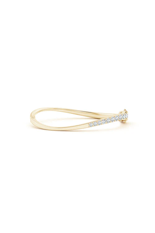 Shangri-La Brushstroke 14K Gold and Diamond Half Bracelet - Image 3