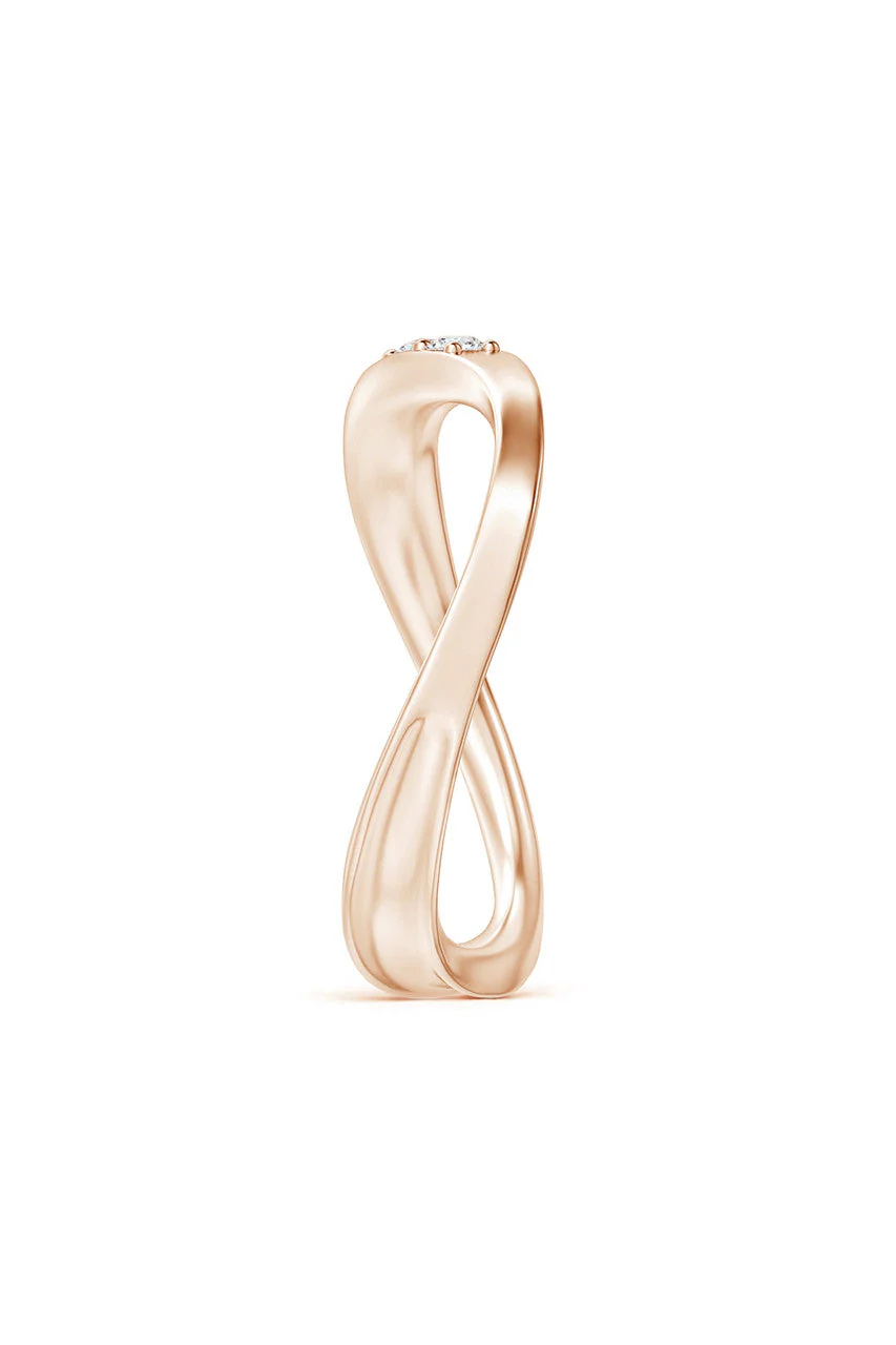Shangri-La Brushstroke 14K Gold and Diamond Half Eternity Stacking Ring - Image 2