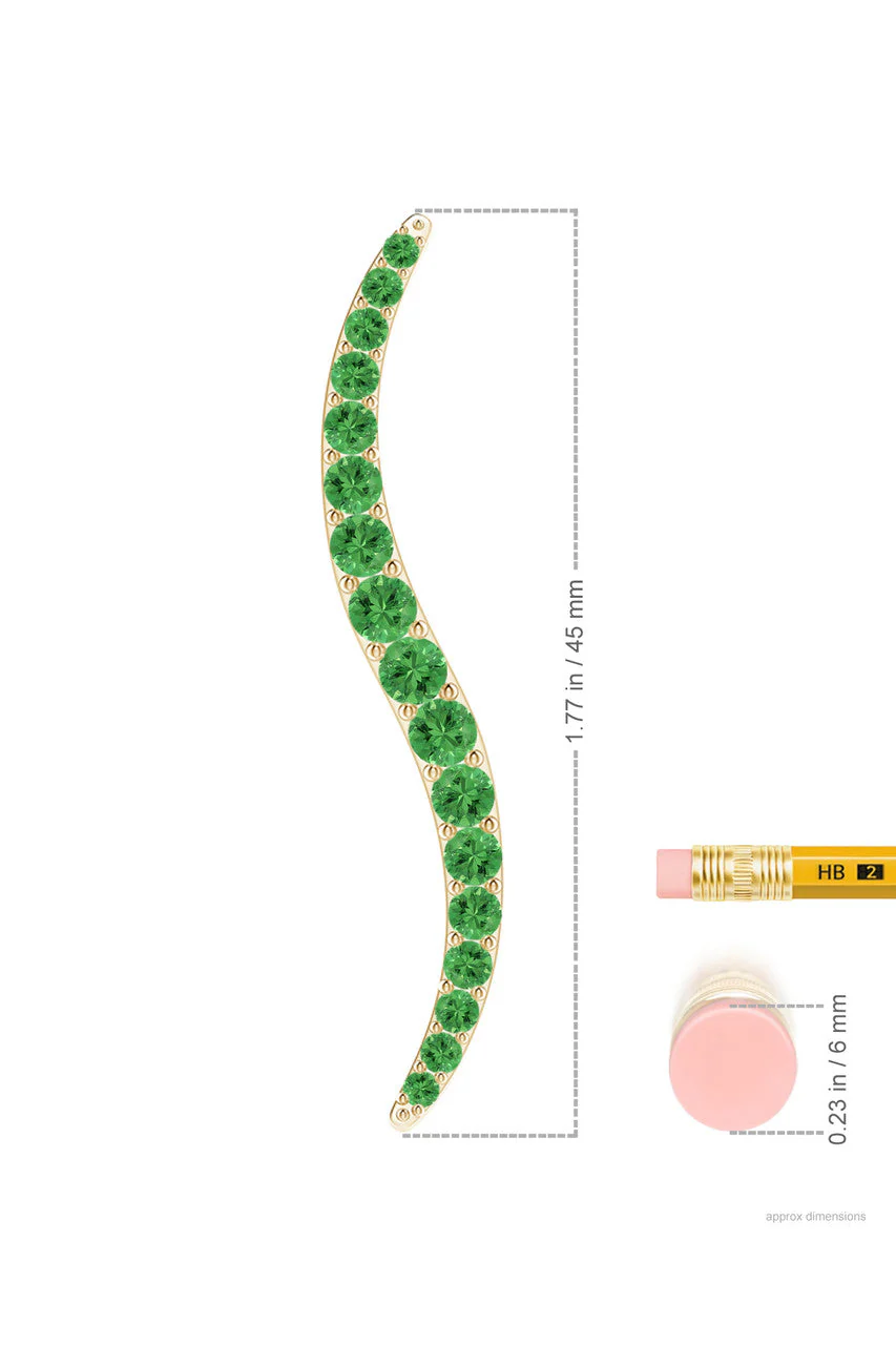 Shangri-La Brushstroke 14K Gold and Tsavorite Large Pendant Necklace - Image 5