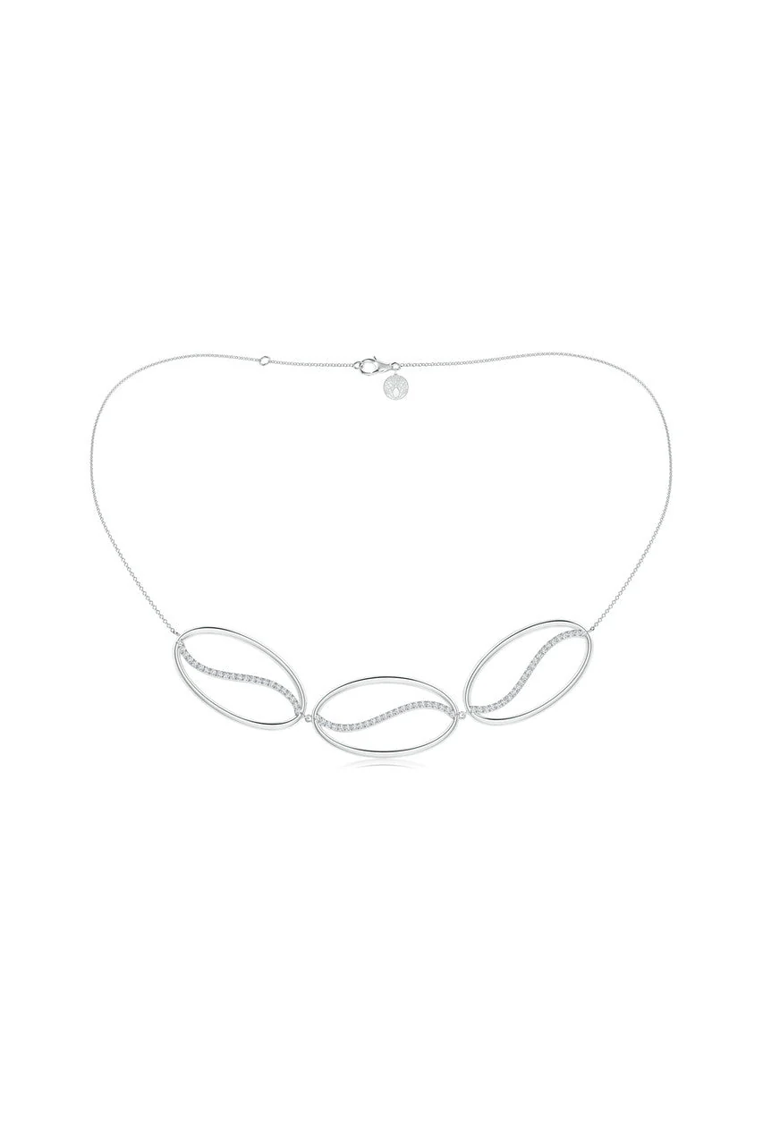 Shangri-La Elliptical Yin-Yang 14K Gold and Diamond Trio Necklace - Image 2
