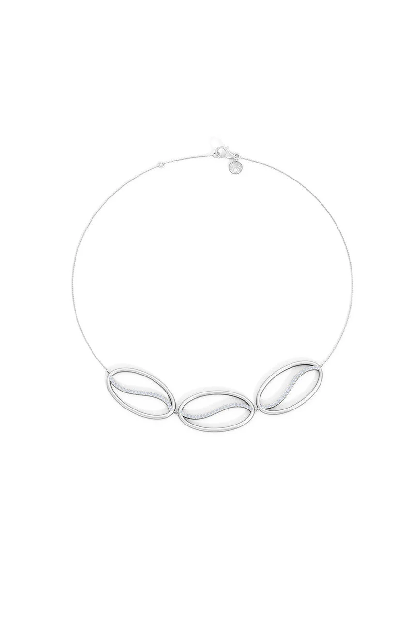 Shangri-La Elliptical Yin-Yang 14K Gold and Diamond Trio Necklace - Image 4