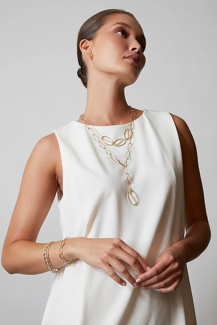 Shangri-La Elliptical Yin-Yang 14K Gold and Diamond Y Necklace - Image 5
