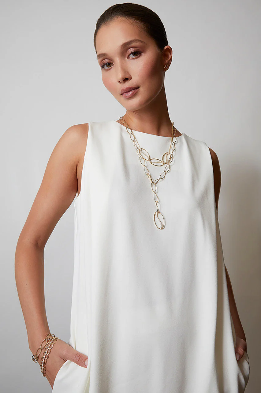 Shangri-La Elliptical Yin-Yang 14K Gold and Diamond Y Necklace - Image 6