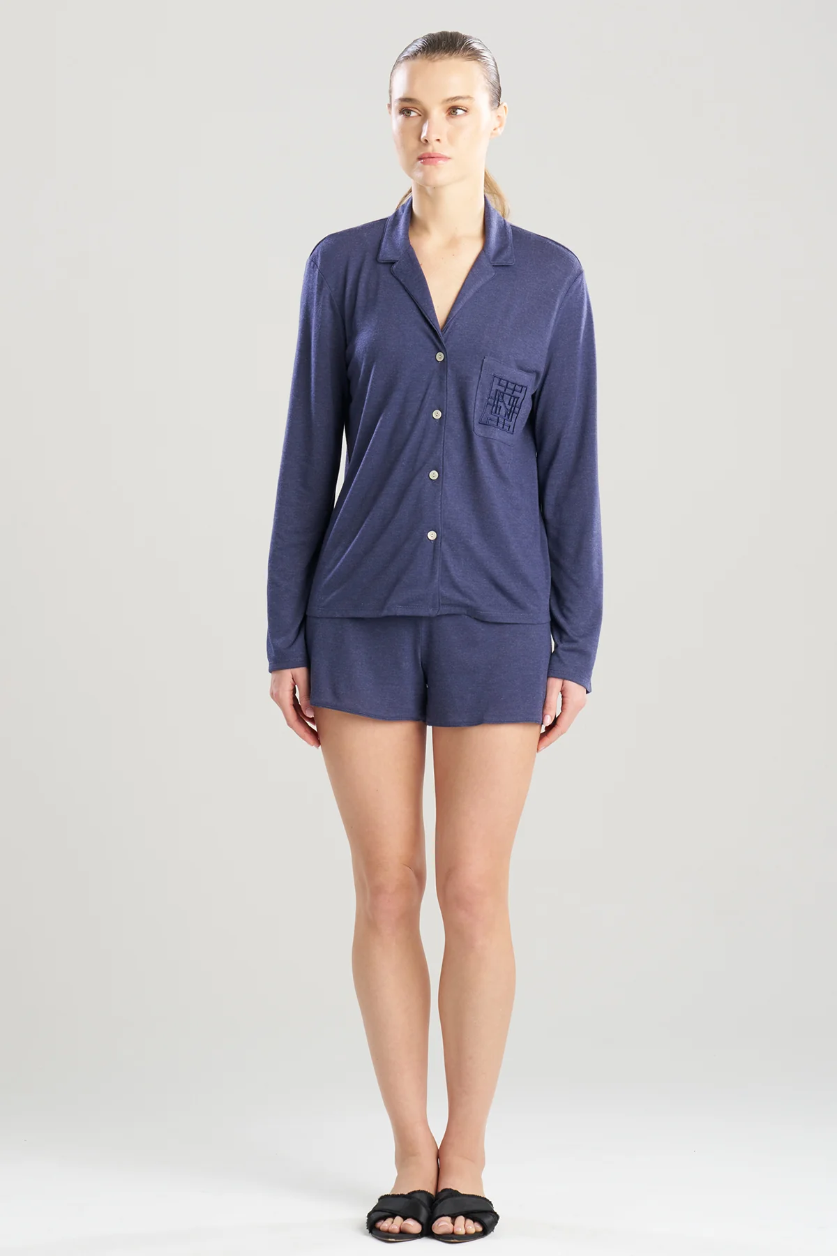 Shangri-La Embroidered TENCEL™ Notch Shorts PJ
