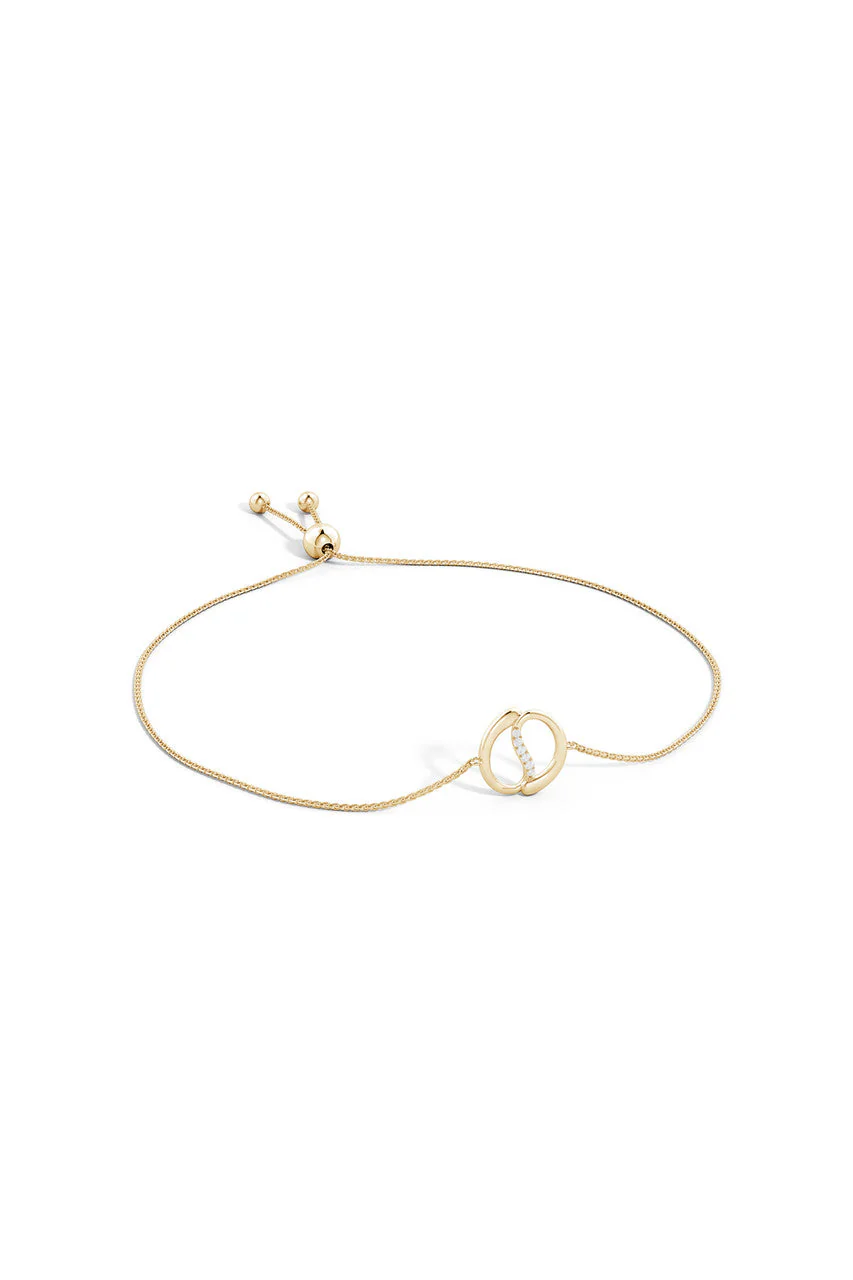 Shangri-La Yin-Yang 14K Gold and Diamond Bolo Bracelet - Image 3