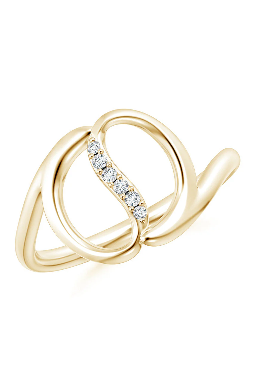 Shangri-La Yin-Yang 14K Gold and Diamond Bypass Ring - Image 2