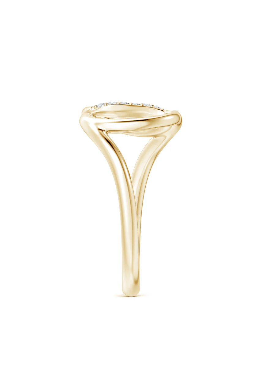 Shangri-La Yin-Yang 14K Gold and Diamond Bypass Ring - Image 3