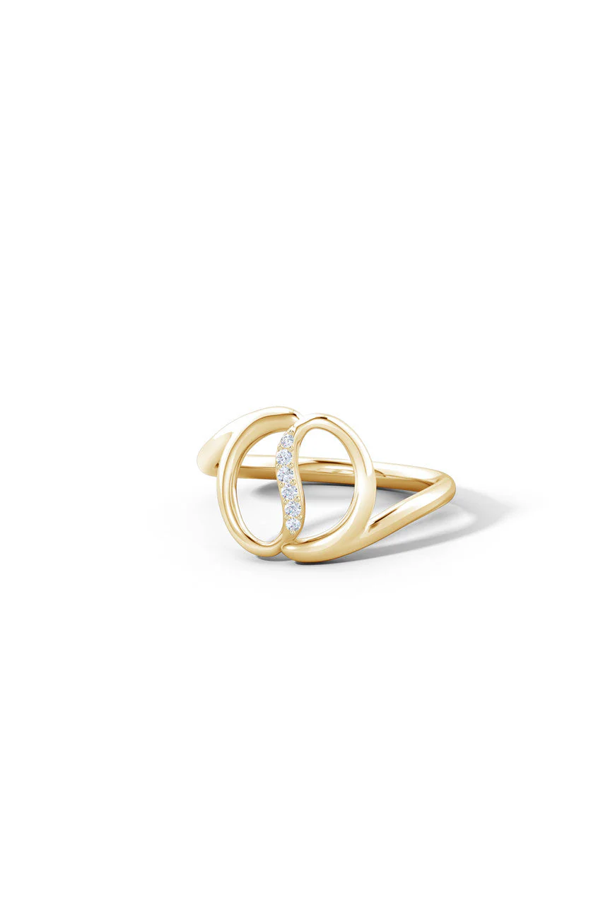 Shangri-La Yin-Yang 14K Gold and Diamond Bypass Ring - Image 4
