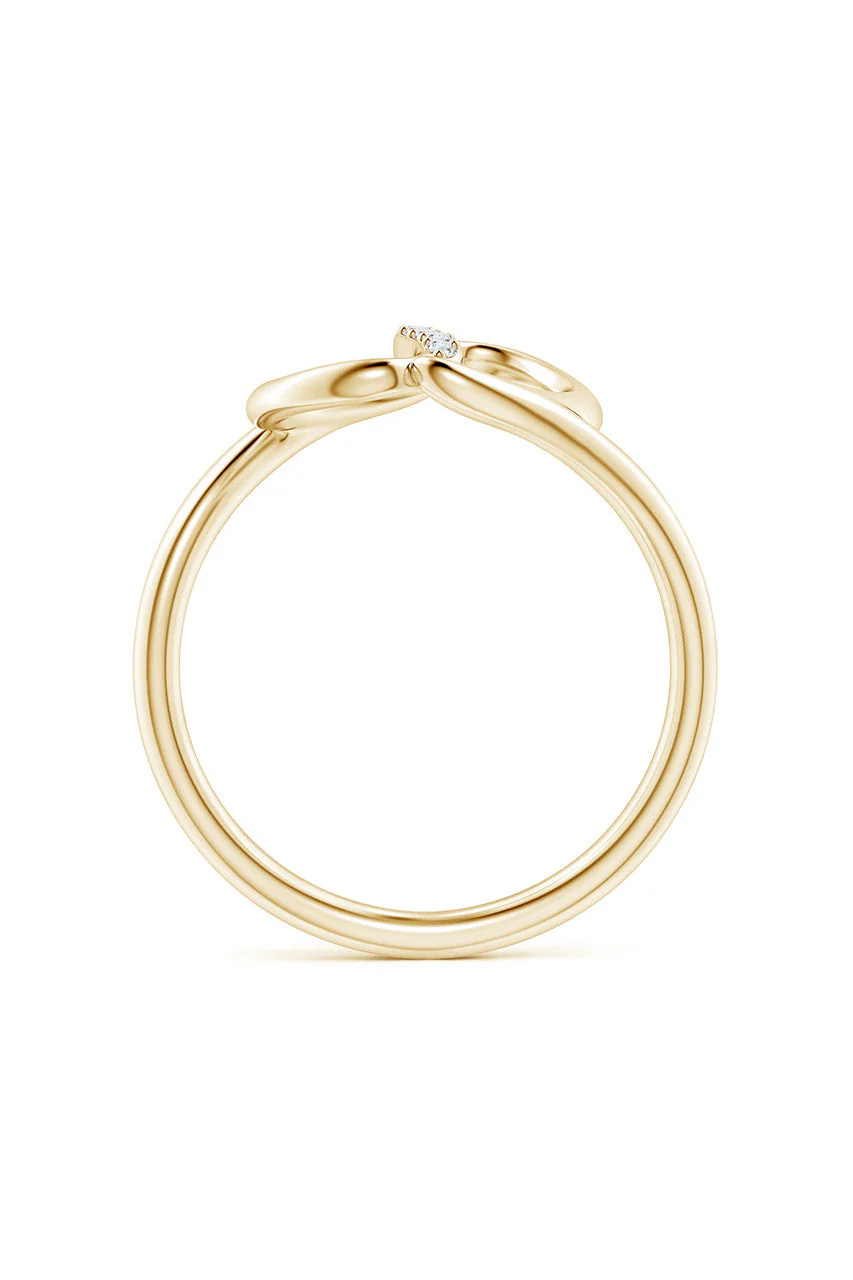 Shangri-La Yin-Yang 14K Gold and Diamond Bypass Ring - Image 5