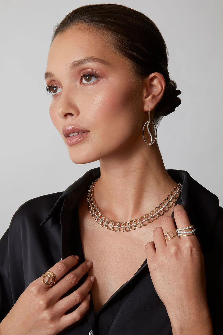 Shangri-La Yin-Yang 14K Gold and Diamond Chain Link Necklace