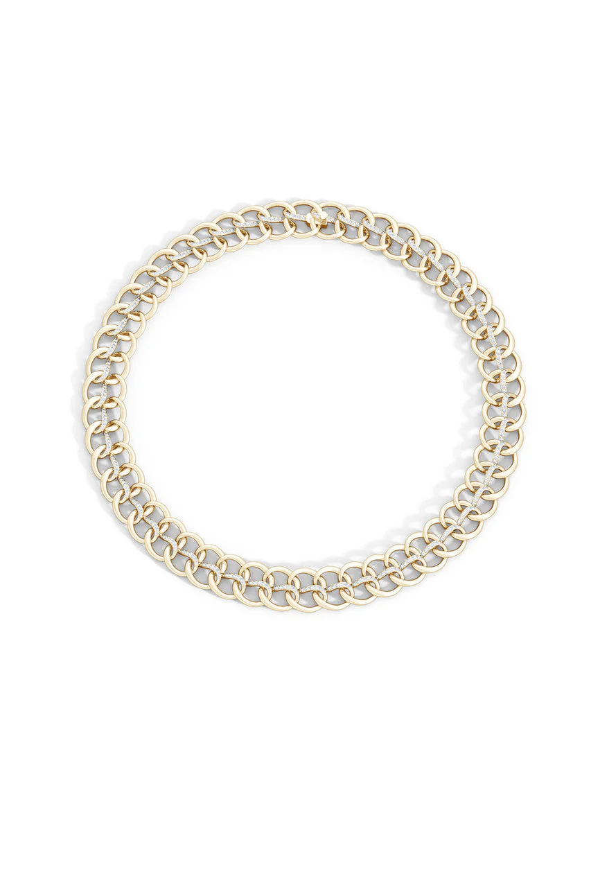 Shangri-La Yin-Yang 14K Gold and Diamond Chain Link Necklace - Image 3