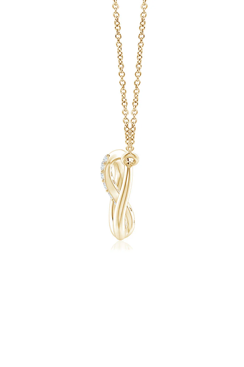 Shangri-La Yin-Yang 14K Gold and Diamond Chain Pendant Necklace - Image 2