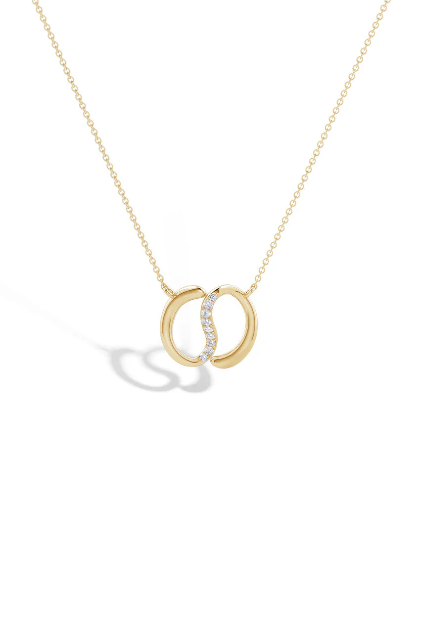 Shangri-La Yin-Yang 14K Gold and Diamond Chain Pendant Necklace - Image 3