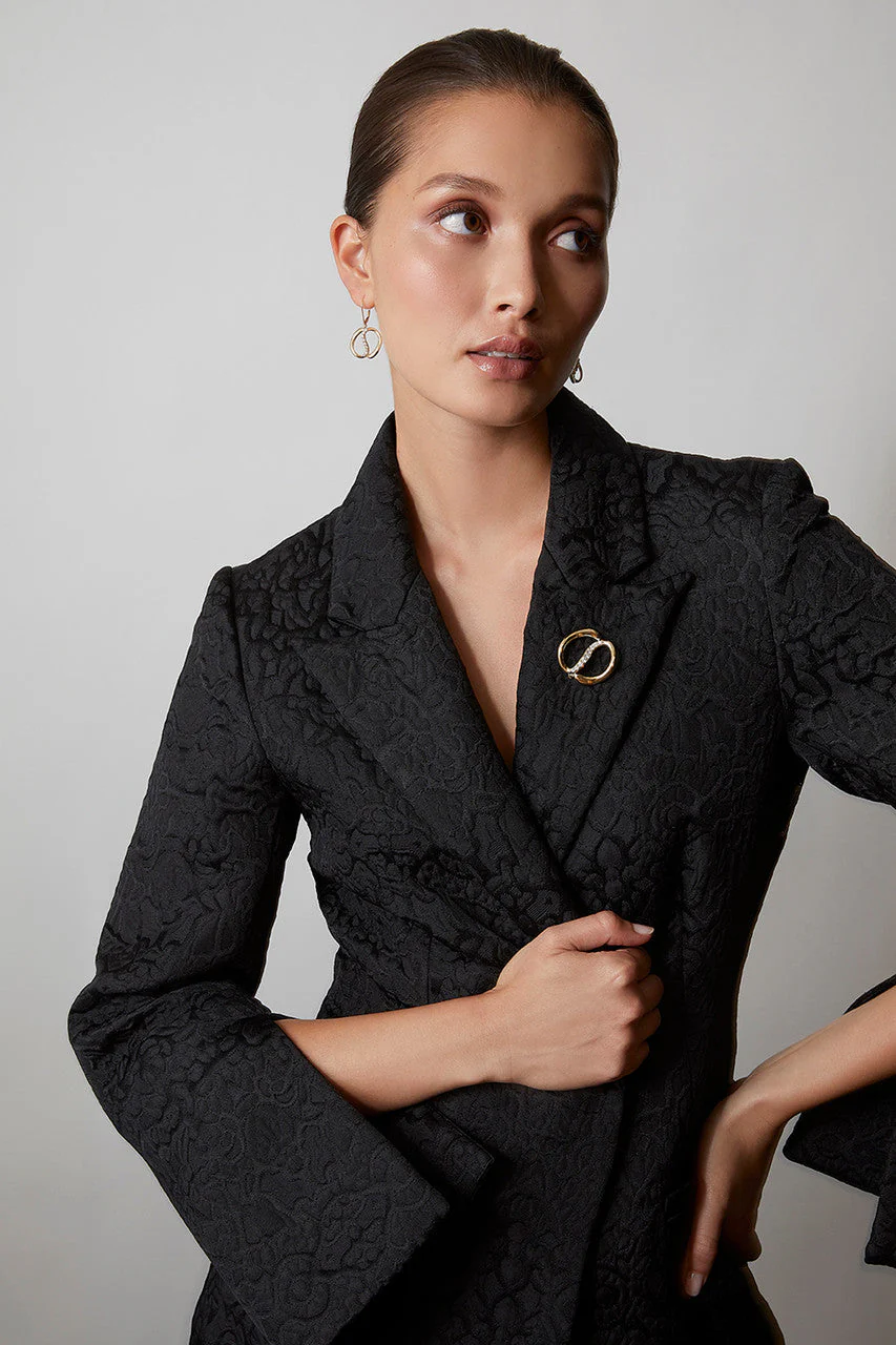 Shangri-La Yin-Yang 14K Gold and Diamond Dangle Earrings - Image 4