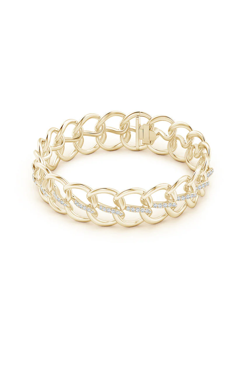 Shangri-La Yin-Yang 14K Gold and Diamond Link Bracelet - Image 2