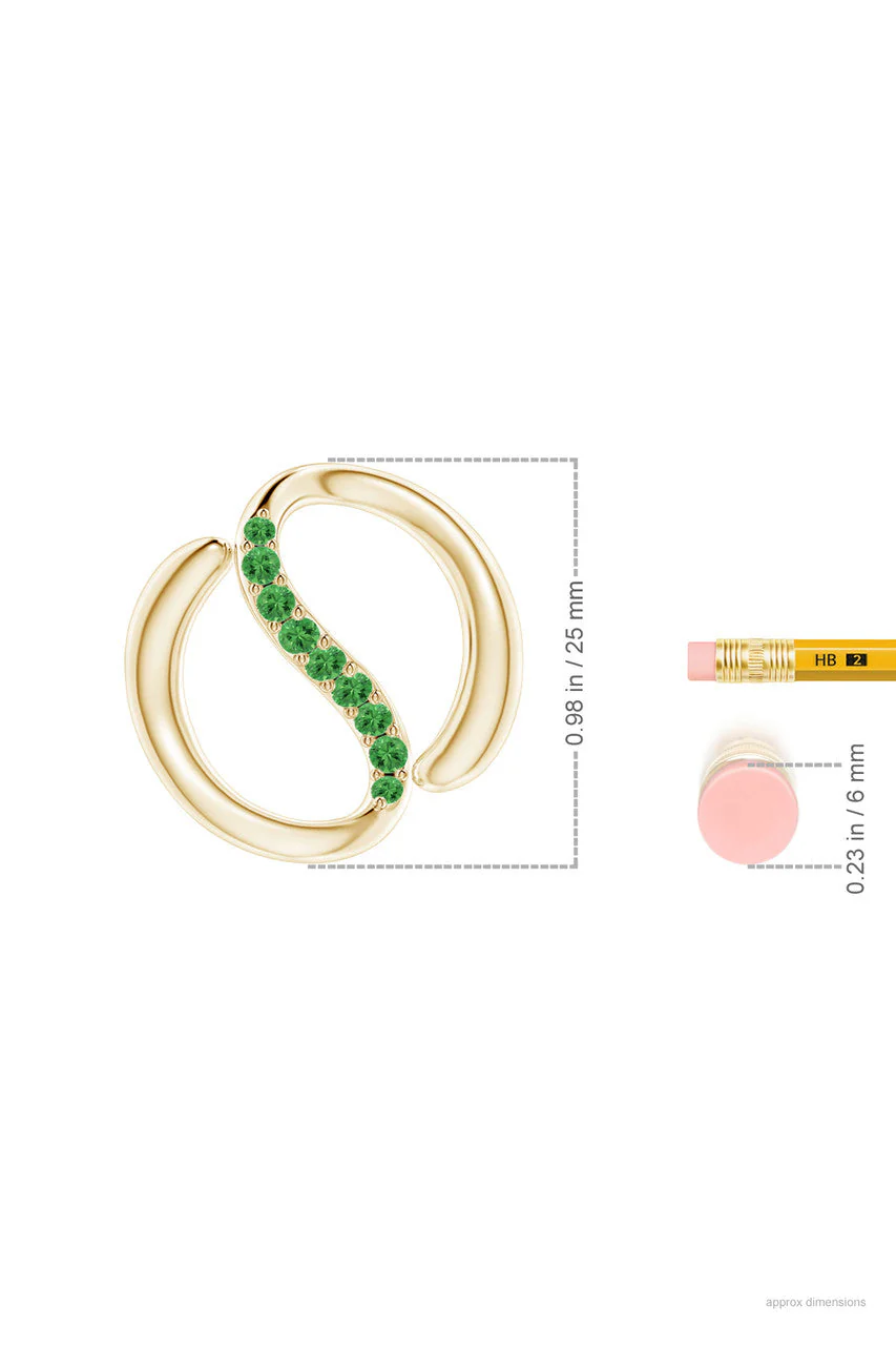 Shangri-La Yin-Yang 14K Gold and Tsavorite Knot Chain Pendant Necklace - Image 5