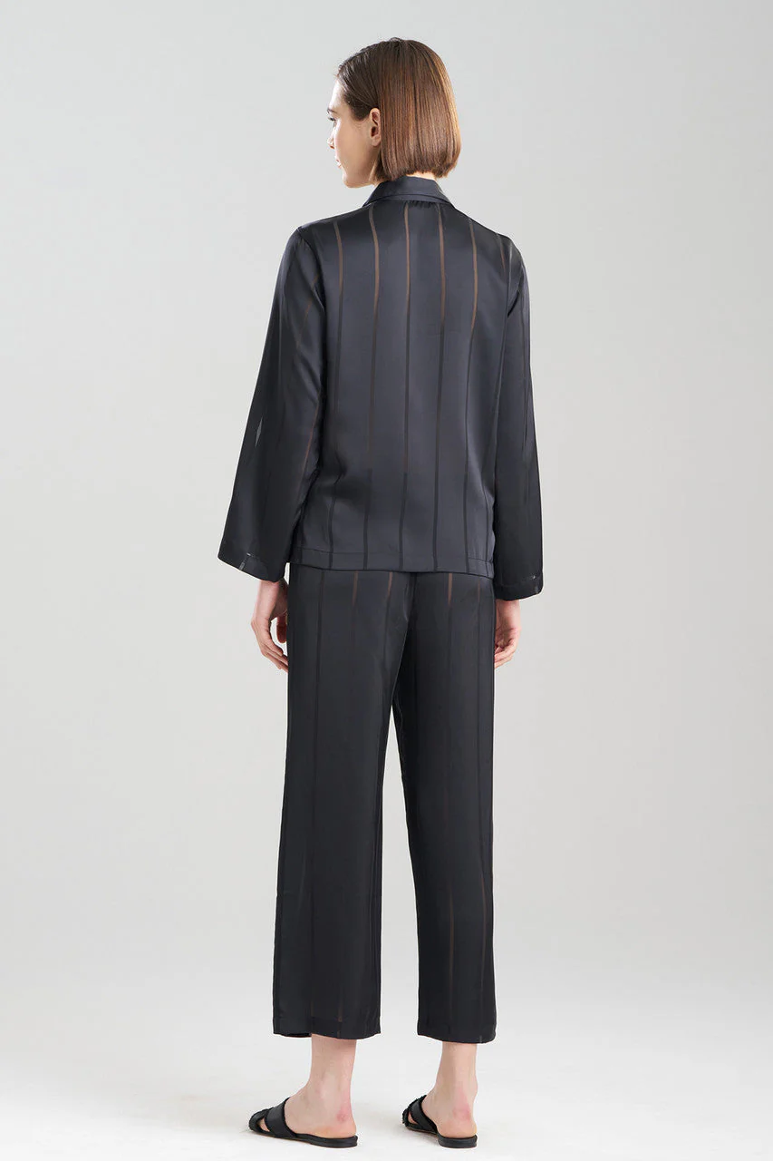 Sheer Stripe Jacquard Notch PJ - Image 3
