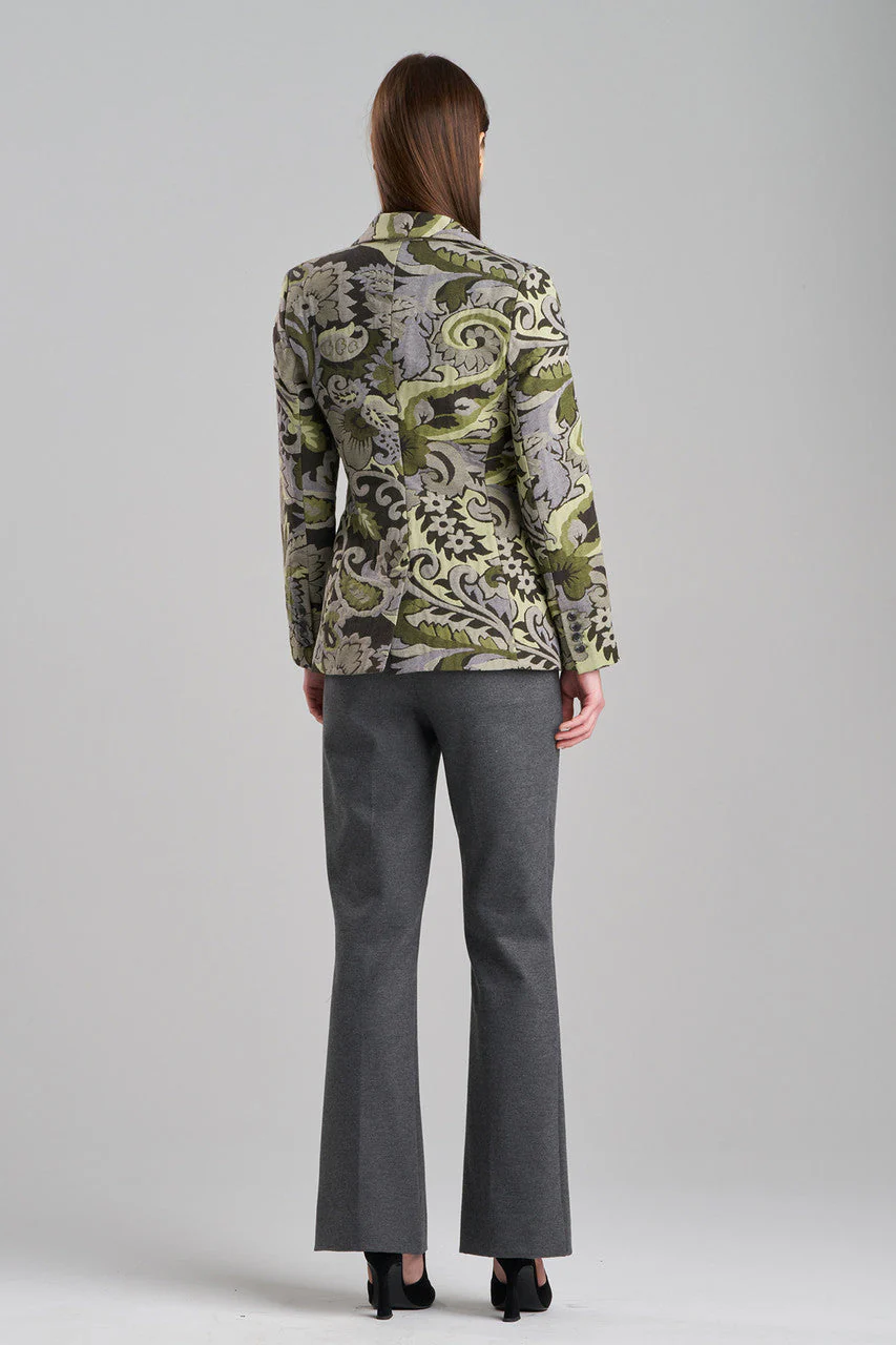 Shinrin Paisley Jacquard Notch Lapel Blazer - Image 3